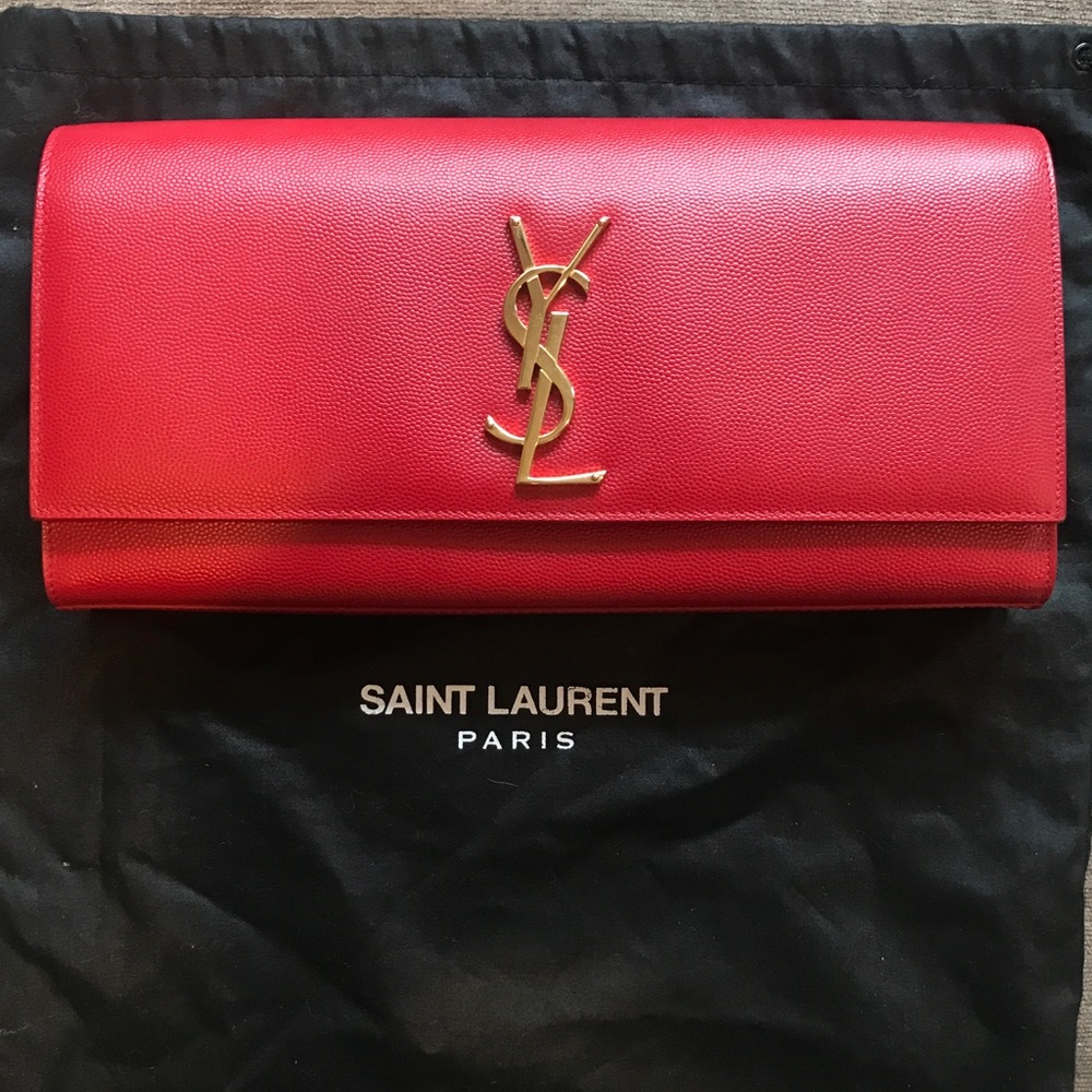 Beautiful red YSL clutch